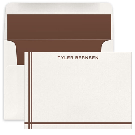 Double Lined Letterpress Flat Note Cards